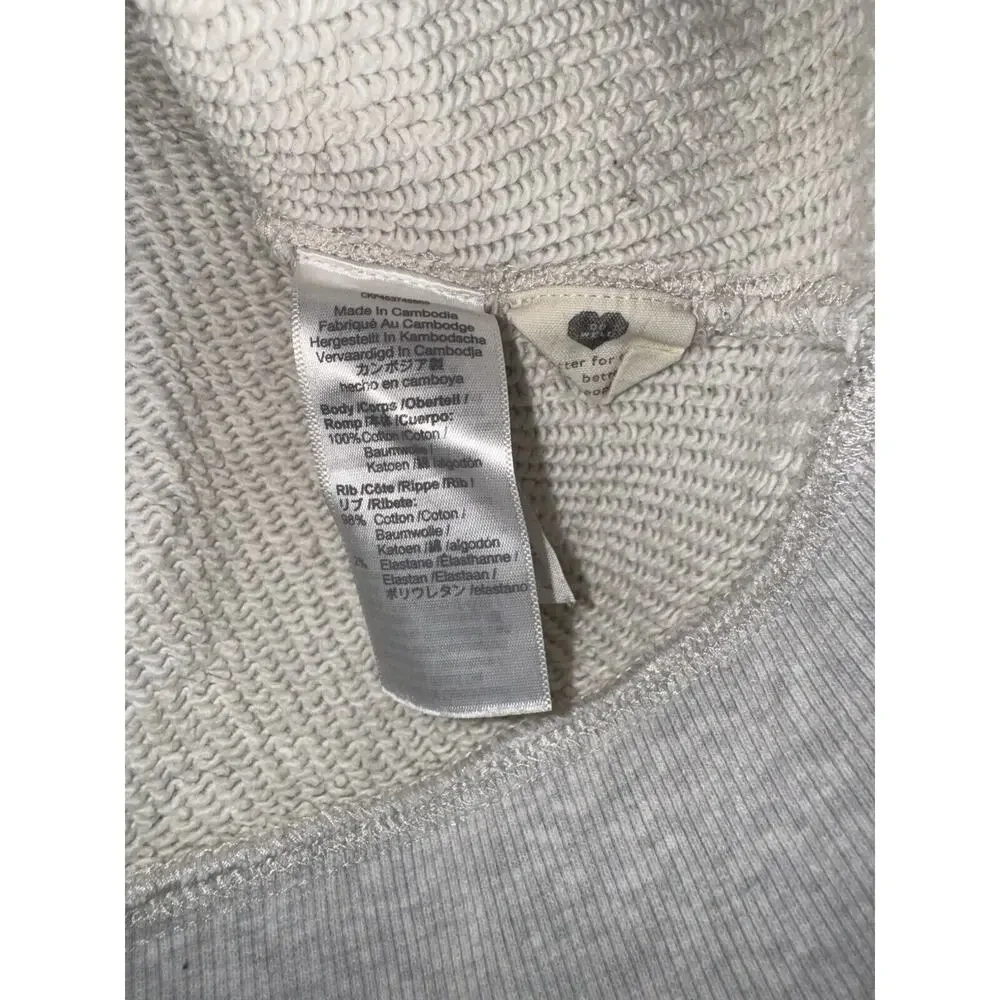 Madewell MWL Women Sweatshirt Size XXS Grey Cropped Hoodie Sweater - Picture 4 of 7